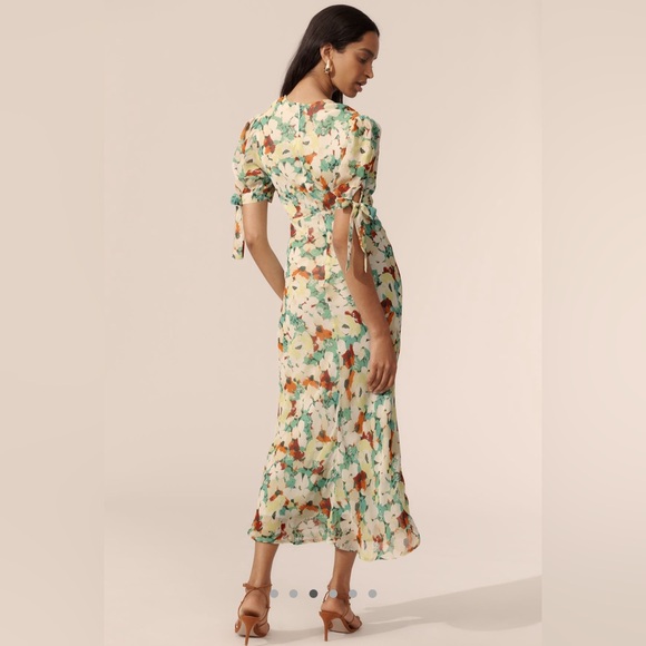By Anthropologie short sleeve v neck slip midi Dress - Picture 3 of 10
